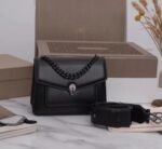 Replica Bvlgari Serpenti Forever Small Crossbody Bag with Chain Noir - Image 6
