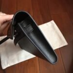 Black Epsom Fake Hermes Kelly Cut Clutch Sleek Handbag - Image 8