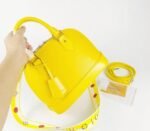Louis Vuitton Epi Leather Alma BB Handbag In Cedrat Yellow With Jacquard Strap - Image 9