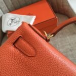 Orange Clemence Knockoff Hermes Kelly Retourne 32cm Bold Tote - Image 3