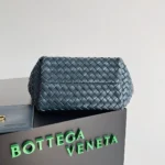 Top Quality Fake Bottega Veneta Cabat Mini Bag In Navy Blue Intrecciato Lambskin - Image 4
