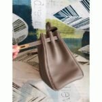 Taupe Clemence Knockoff Hermes Kelly 35cm Soft Leather Tote - Image 8