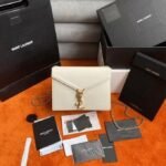 Fake Saint Laurent Cassandra Medium Chain Bag White - Image 4