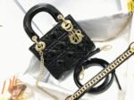 Dior Lady Dior Mini Chain Bag Replica with Chain in Black - Image 6