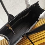 Prada Symbole Medium Bag Replica with Topstitching in Black - Image 7