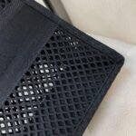 Dior Large Book Tote Bag Knockoff in Black Mesh Embroidery - Image 8