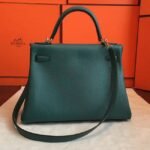 Malachite Clemence Knockoff Hermes Kelly Retourne 32cm Stylish Bag - Image 2