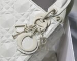 Dior Lady Dior Mini Bag Knockoff in White Calfskin with Diamond Motif - Image 12