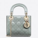Dior Lady Dior Mini Chain Bag Replica with Chain in Grey
