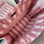 Dior Large Book Tote Bag Replica in Pink Stripes Embroidery - Image 6