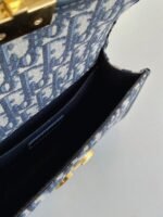 Dior 30 Montaigne East-West Bag with Chain Knockoff in Blue Oblique Jacquard - Image 2