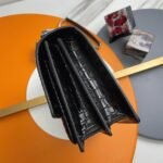 Fake Saint Laurent Sunset Medium Chain Bag Noir Crocodile-embossed Leather - Image 2