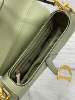 Dior Saddle Bag with Strap Imitation in Ethereal Green Grained Calfskin - Image 4