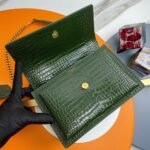 Fake Saint Laurent Sunset Medium Chain Bag Green Crocodile-embossed Leather - Image 8