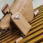 Prada Triangle Shoulder Bag Imitation in Beige - Image 10