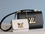 Louis Vuitton Epi Leather Twist MM And Twisty Bag In Black And White - Image 2