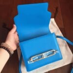 Blue hydra luxury replica Hermes Mini Sac Roulis handbag - Image 3