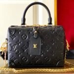 Louis Vuitton Monogram Empreinte Petite Malle Souple Handbag In Black