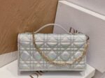 Dior Miss Dior Mini Bag Knockoff in Iridescent Metallic Silver Lambskin - Image 5