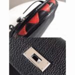 Black with Zigzag Handle Replica Luxury Hermes Kelly 28cm Stylish Purse - Image 7