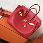 Red Luxury Knockoff Hermes Birkin 30cm Purse - Image 6