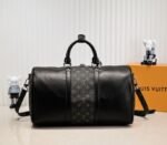 Louis Vuitton Taiga Leather Keepall Bandouliere 50 Travel Bag In Black - Image 5
