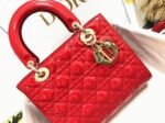 Dior Small Lady Dior Bag Replica in Red Patent Cannage Calfskin - Image 2