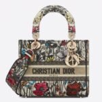 Dior Lady D-Lite Medium Bag Faux in Mille Fleurs Embroidery