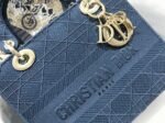 Dior Lady D-Lite Medium Bag Fake in Blue Cannage Embroidered Canvas - Image 7