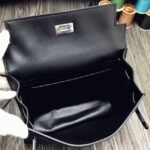 Black Swift Leather Replica Hermes Kelly Danse Versatile Handbag - Image 6