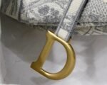 Dior Saddle Bag Fake in Grey Toile de Jouy Embroidery - Image 3