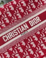 Dior Small Book Tote Bag Fake in Burgundy Dior Oblique Embroidery - Image 3