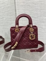 Dior Small Lady Dior My ABCDior Bag Fake in Burgundy - Image 4