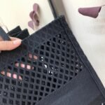 Dior Large Book Tote Bag Knockoff in Black Mesh Embroidery - Image 10