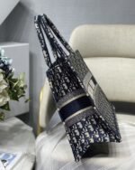 Dior Medium Book Tote Bag Replica in Blue Dior Oblique Embroidery - Image 8