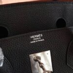 Black Replica Hermes Birkin 40cm Oversized Handbag - Image 8