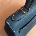 Blue Jean Clemence Replica Hermes Kelly Retourne 32cm Elegant Purse - Image 4