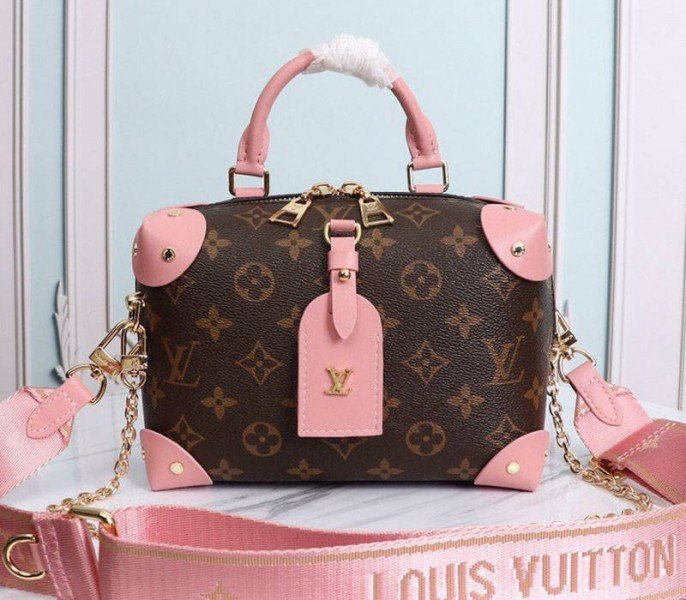 2B445C17-C7ED-7DF7-BFFE-59CB43EA440D.jpg Louis Vuitton Monogram Canvas Petite Malle Souple Handbag In Peche - Image 1