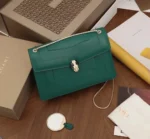 Replica Bvlgari Serpenti Forever Large Shoulder Bag Green Calfskin - Image 3