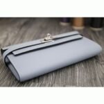 Blue lin knockoff Hermes Kelly Longue wallet - Image 5