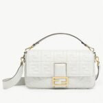 Top Quality Knockoff Fendi Large Baguette Bag In White FF