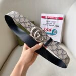 WIDE LEATHER BELT WITH DOUBLE G BUCKLE - Image 9