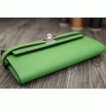 Bamboo designer replica Hermes Kelly Longue wallet - Image 5