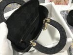 Dior Lady D-Lite Medium Bag Replica in Black Cannage Embroidered Canvas - Image 3