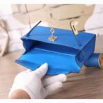 Blue Hydra Chevre Replica Hermes Kelly 20cm Petite Handbag - Image 5