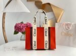 Top Quality Fake Chloe Medium Woody Tote Bag In Orange Felt - Image 5