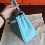Blue Atoll Clemence Replica Hermes Kelly 25cm Retourne Handbag - Image 5