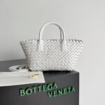 Top Quality Replica Bottega Veneta Cabat Mini Bag In White Intrecciato Lambskin - Image 3