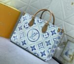 Louis Vuitton LV By The Pool Monogram Tiles Canvas Onthego MM Tote In Lagoon Blue - Image 2