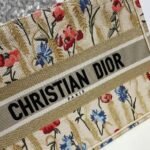 Dior Medium Book Tote Bag Fake in Hibiscus Metallic Thread Embroidery - Image 9
